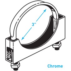 Exhaust Flat Band Clamp, Chrome - 3"