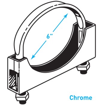 Exhaust Flat Band Clamp, Chrome - 6"