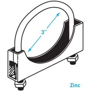 Exhaust Round Band Clamp, Zinc - 3"