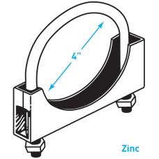 Exhaust Round Band Clamp, Zinc - 4"