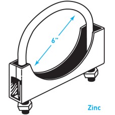 Exhaust Round Band Clamp, Zinc - 6"