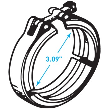 Exhaust V Clamp, Cummins BT160 - 3.09"