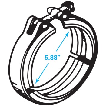 Exhaust V Clamp, Cummins T50/VT50 - 5.88"