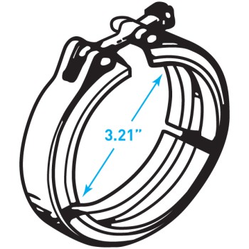 Exhaust V Clamp, Cummins 'B' Series - 3.21"