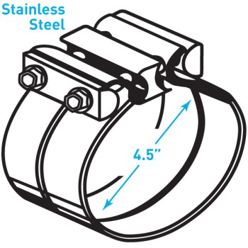 Exhaust Torctite Lap Clamp, Stainless Steel - 4.5"