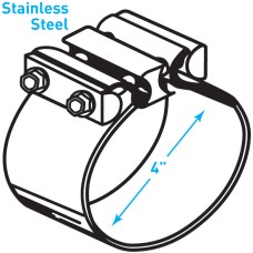 Exhaust Torctite Butt Clamp, Stainless Steel - 4"