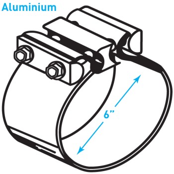 Exhaust Torctite Butt Clamp, ​Aluminized Steel - 6"