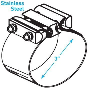 Exhaust Torctite Easyseal Clamp, Stainless Steel - 3"