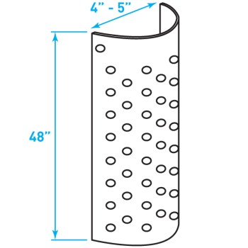 Truck Exhaust Guard 180º, Stainless Steel - 4" to 5" x 48"