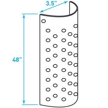 Truck Exhaust Guard 180º, Stainless Steel - 3.5" x 48"